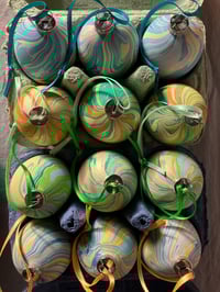 Image 5 of Hand Marbled Ceramic Easter Egg Decorations- set of four