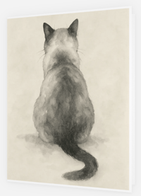 Image 1 of Cat from rear (cards & envelopes) min order 50 cards