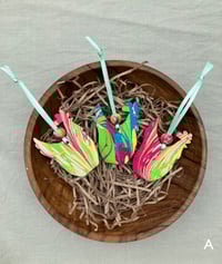 Image 2 of Hand Marbled Chicken Easter Decoration- Set of 3