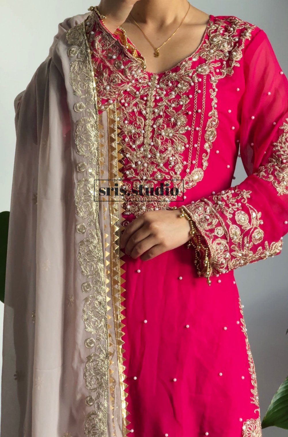Image of Raani pink three pice kurtha set