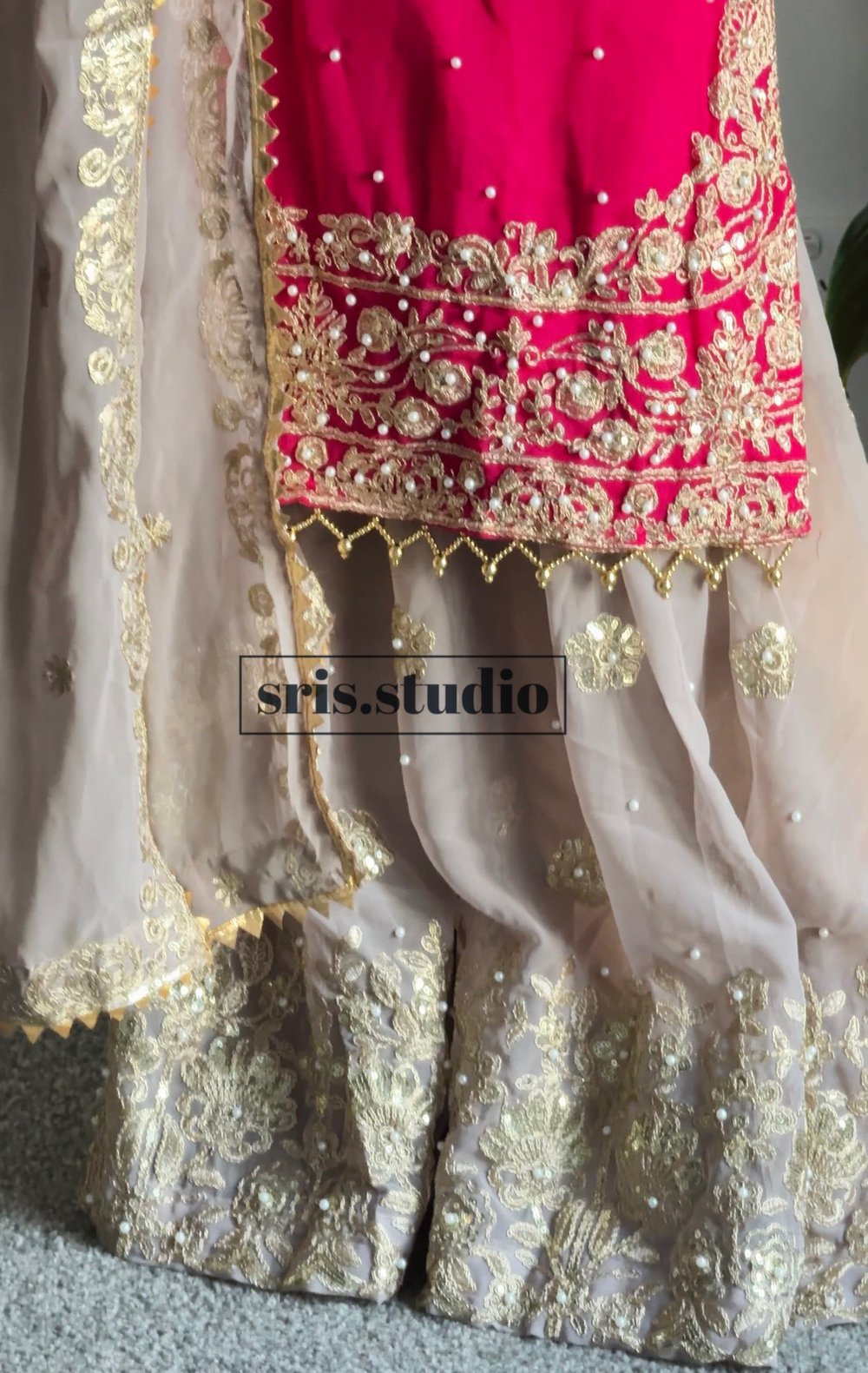 Image of Raani pink three pice kurtha set