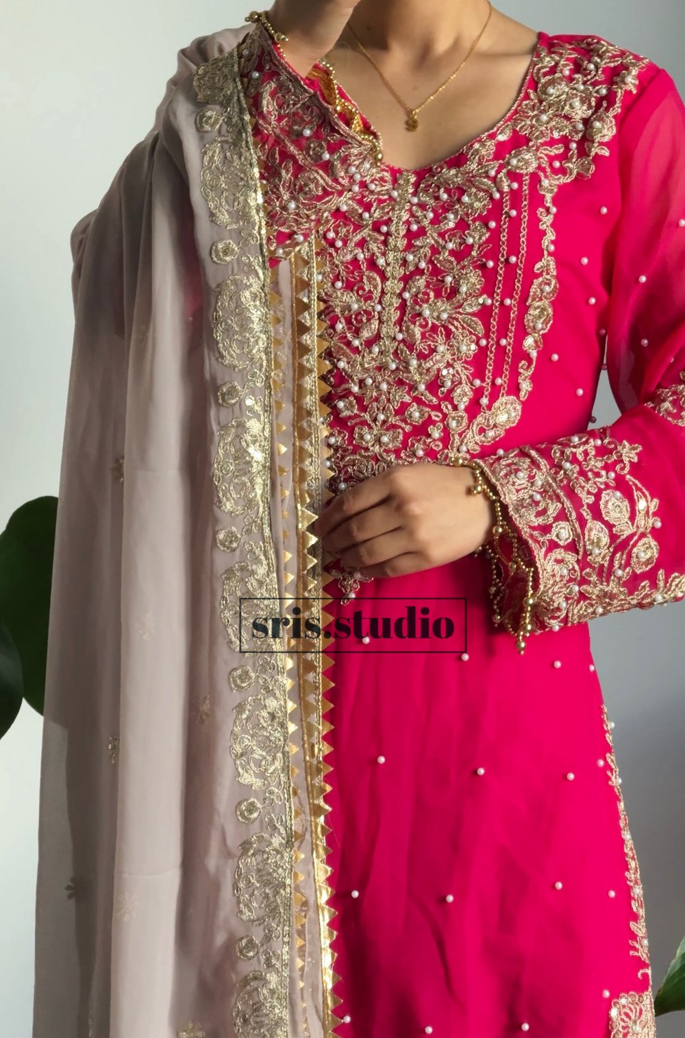 Image of Raani pink three pice kurtha set