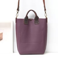 Image 3 of Two-way Tote in pebbled warm purple