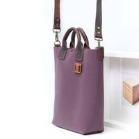 Image 4 of Two-way Tote in pebbled warm purple