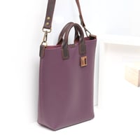 Image 2 of Two-way Tote in pebbled warm purple