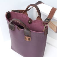 Image 5 of Two-way Tote in pebbled warm purple