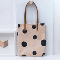 Image 1 of Dots Soft Tote black and ochre