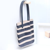 Image 3 of Stripes Soft Tote in navy