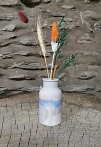 Image 1 of Rose pink and forget me not blue vase