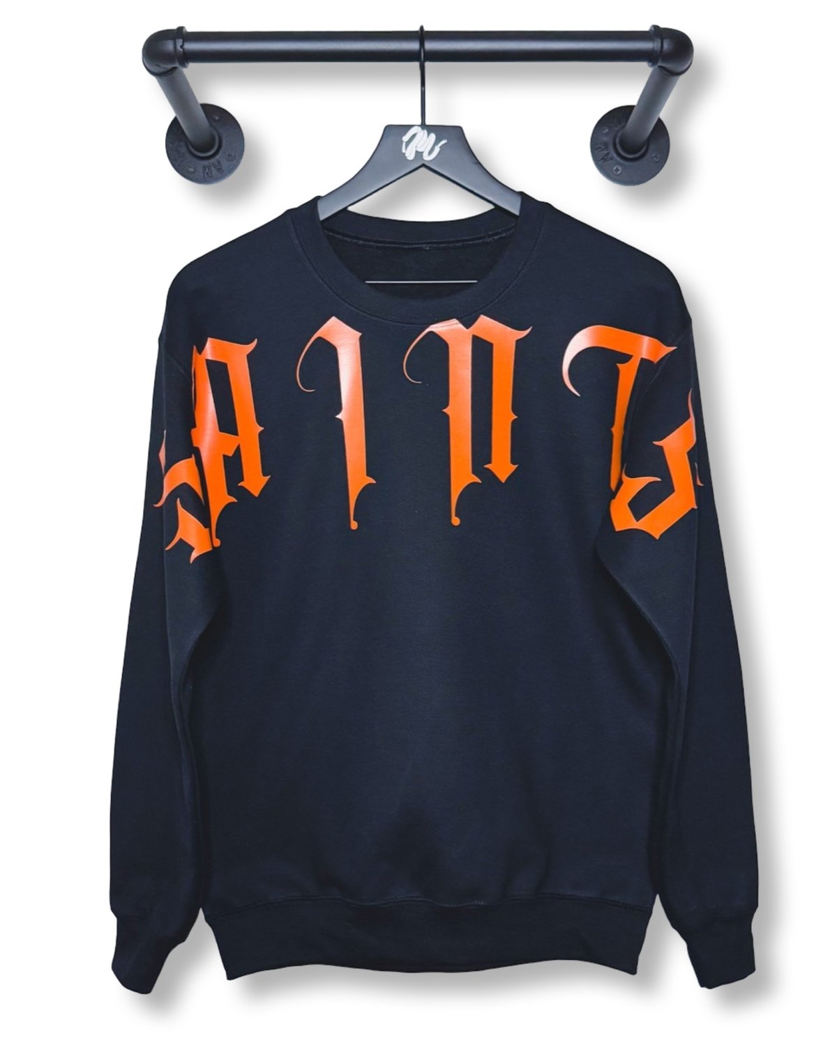 Image of SAINTS Crew-Black/Orange