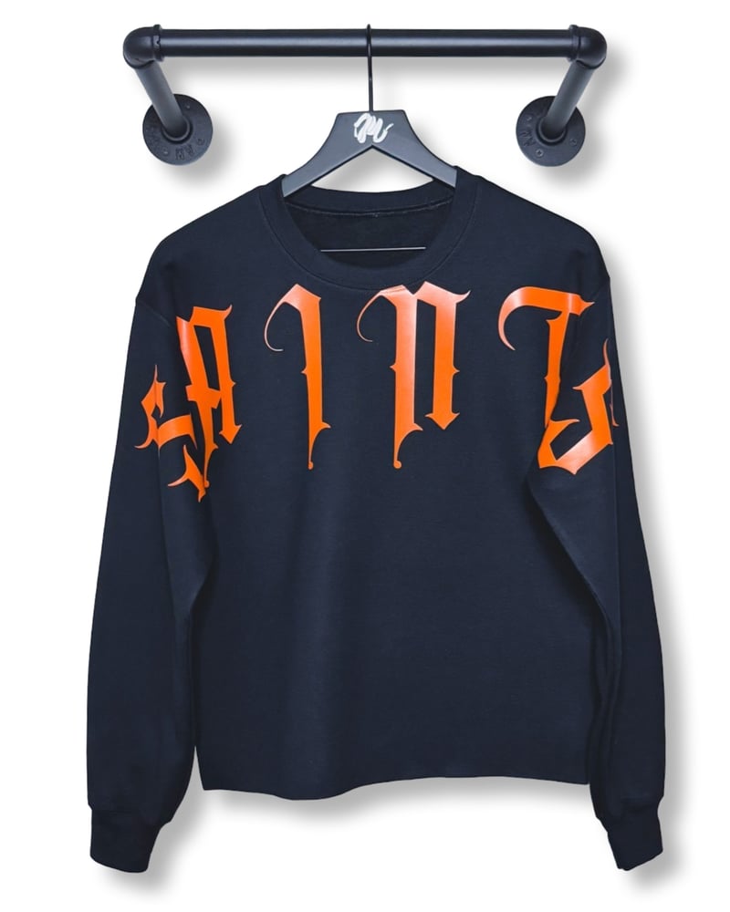 Image of SAINTS Cutoff Crew-Black/Orange