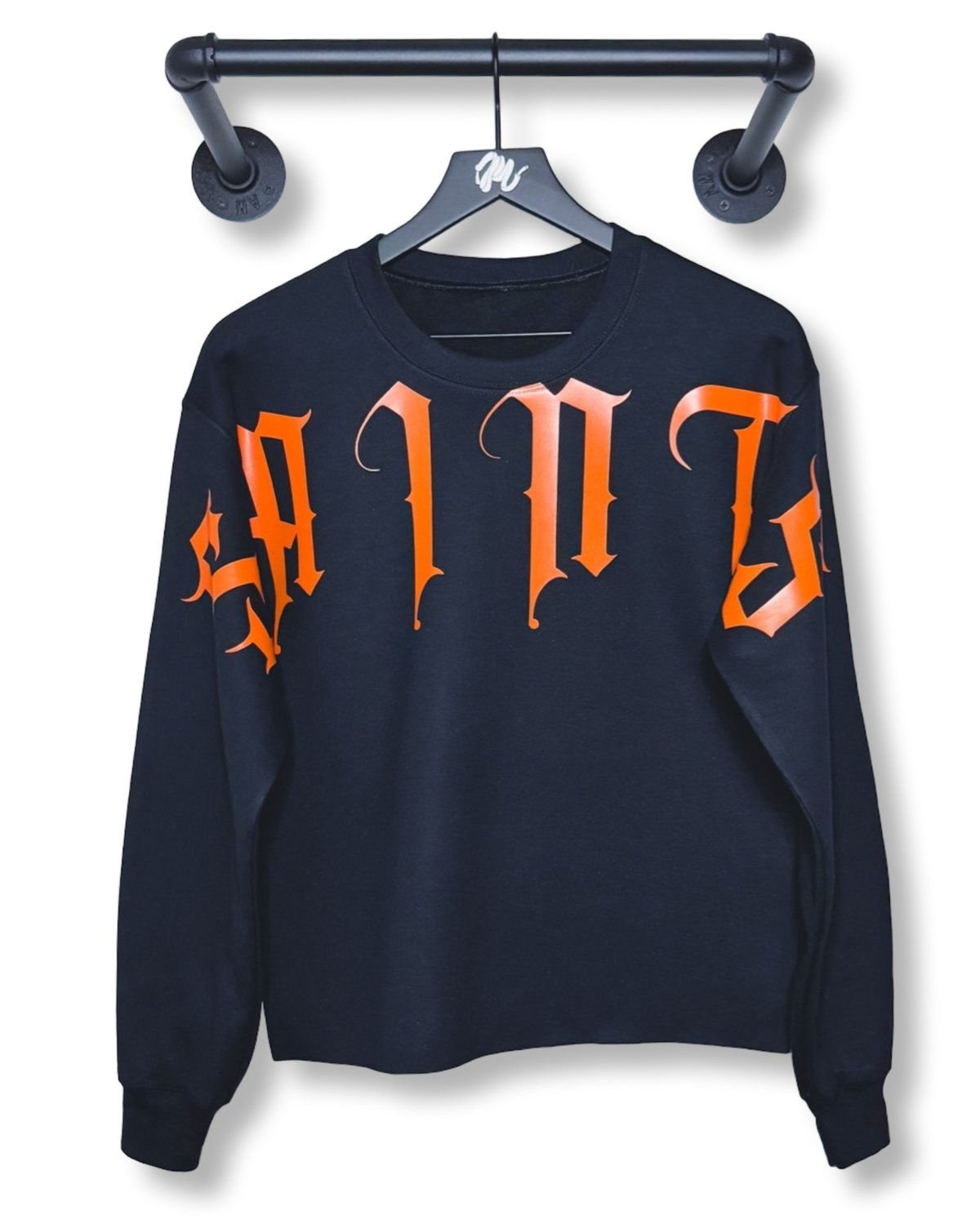 Image of SAINTS Cutoff Crew-Black/Orange