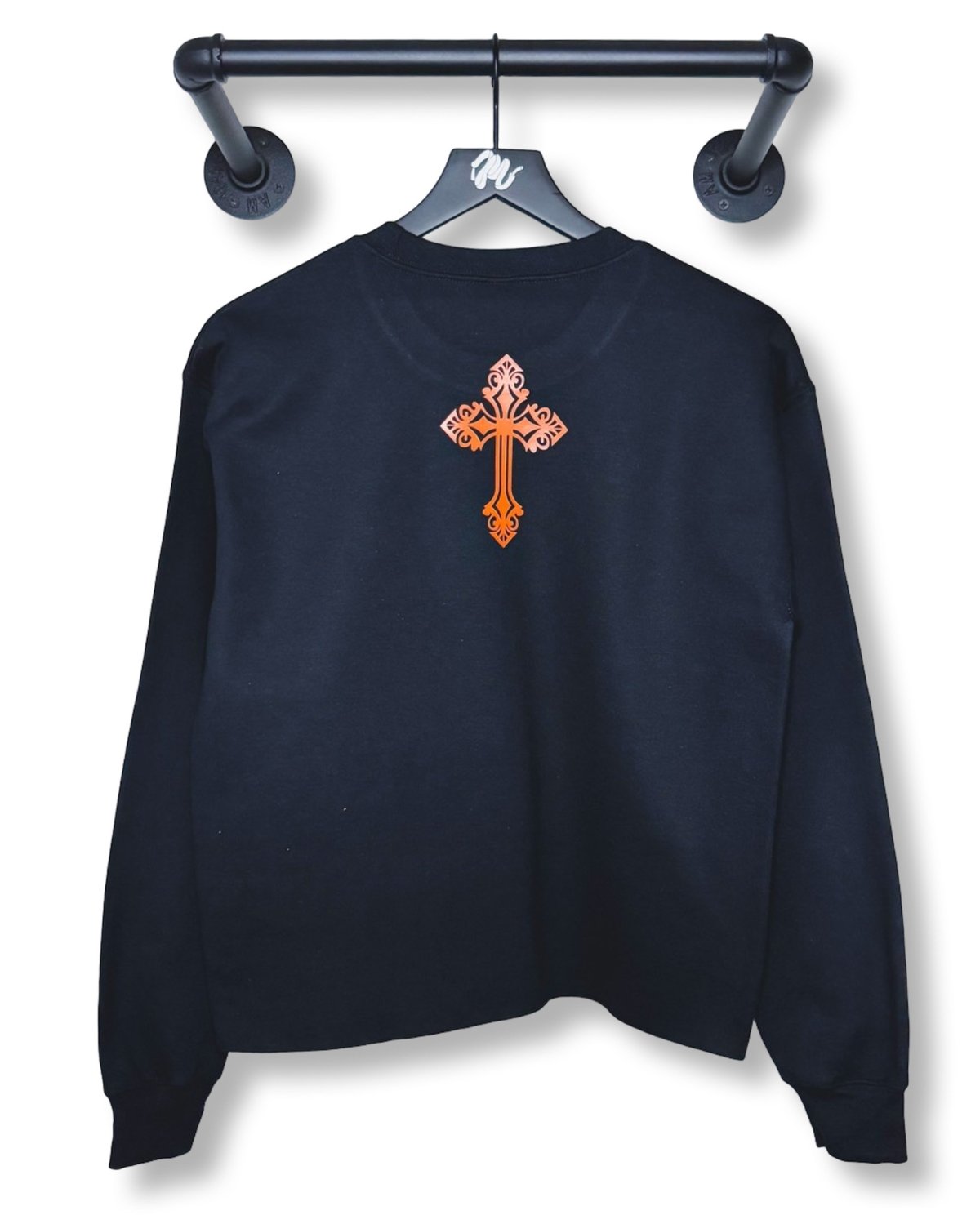 Image of SAINTS Cutoff Crew-Black/Orange