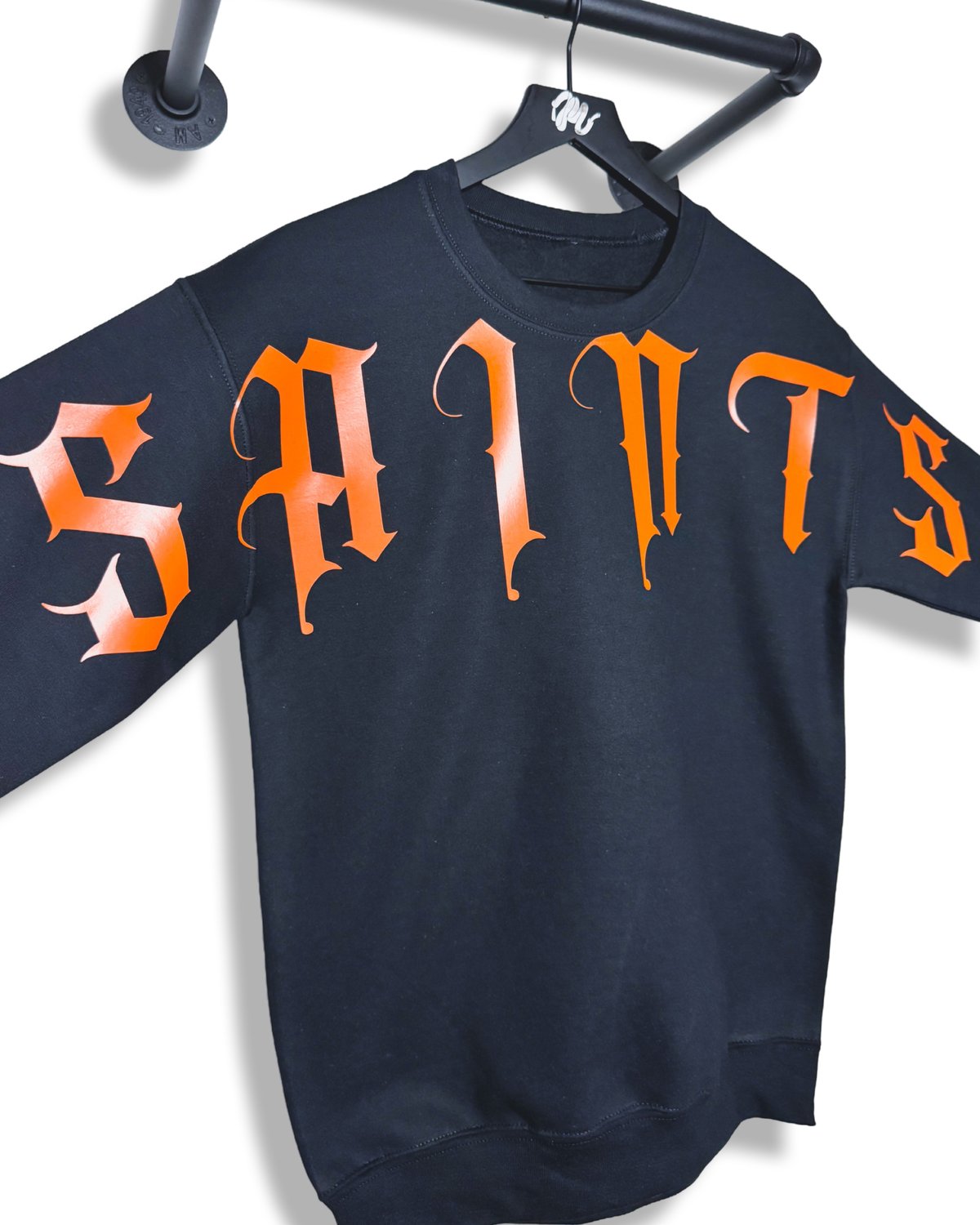 Image of SAINTS Cutoff Crew-Black/Orange