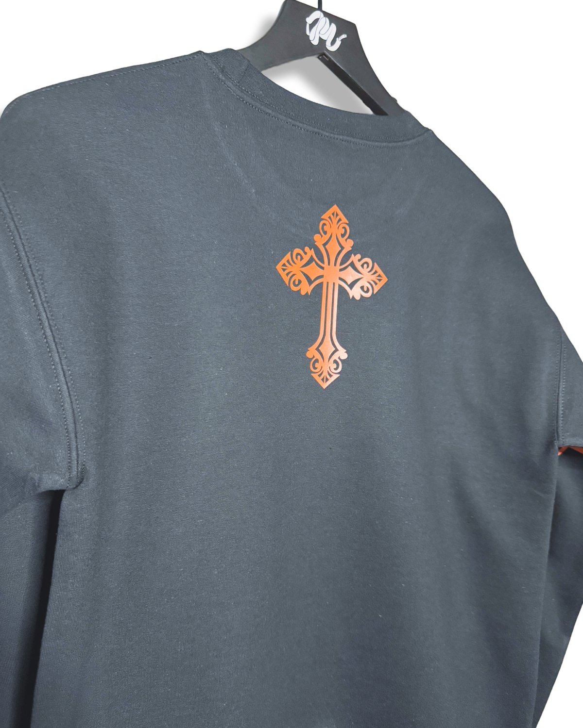 Image of SAINTS Cutoff Crew-Black/Orange