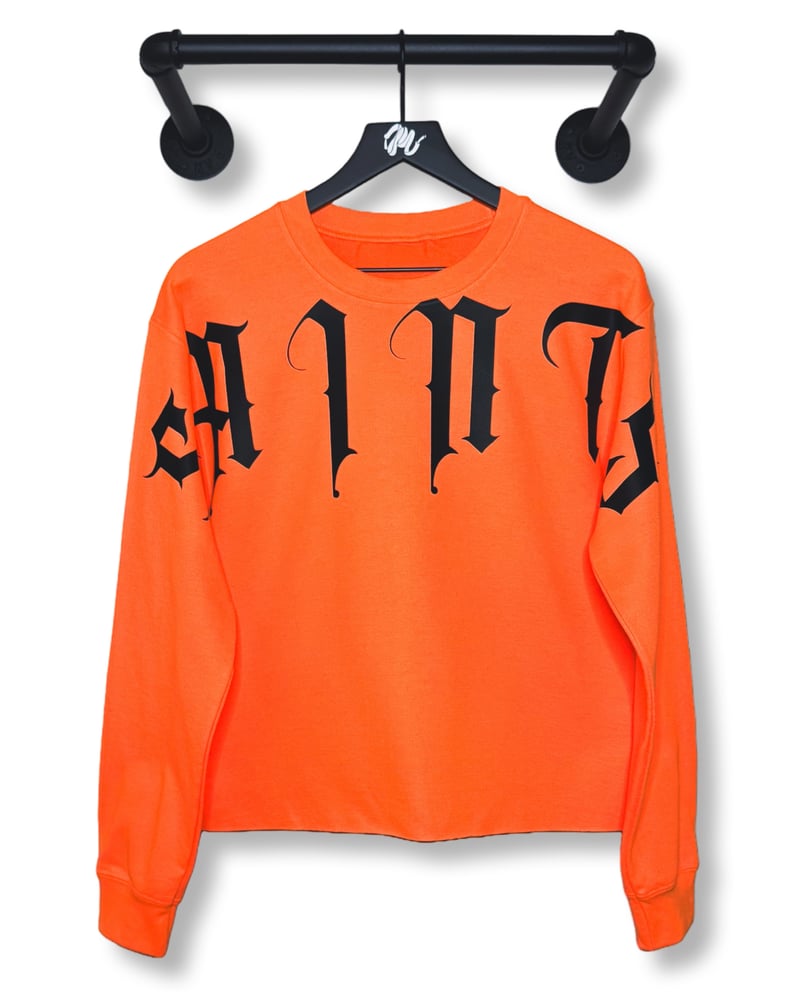 Image of SAINTS Cutoff Crew-Orange/Black