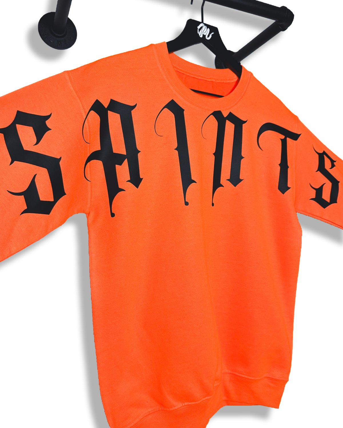 Image of SAINTS Cutoff Crew-Orange/Black