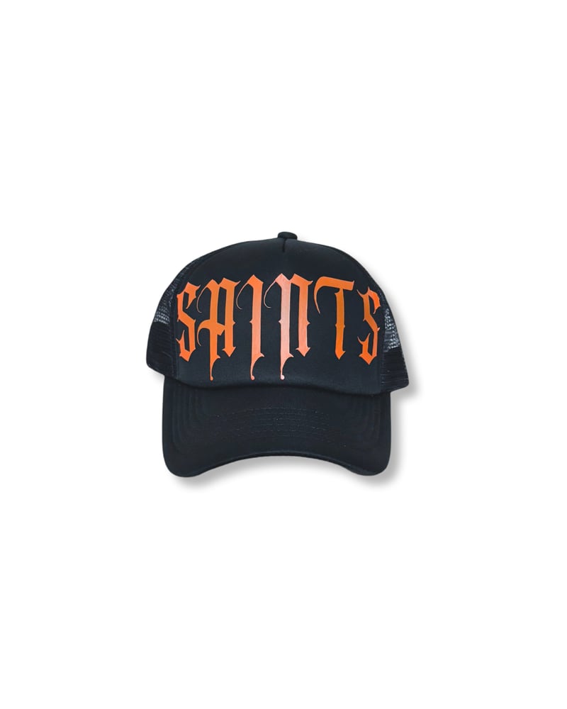 Image of SAINTS Trucker-Black/Orange