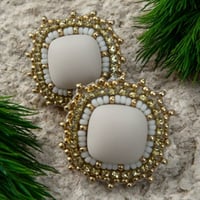 Cream matte studs