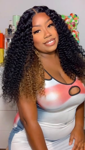 Image of 4x4 Reversible Curly Lace Closure Wig in 24”