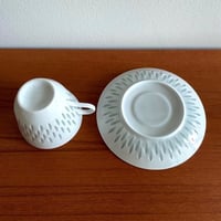 Image 4 of Arabia Finland Rice Porcelain Coffee Cup Trio Set