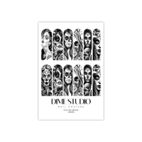 Image 3 of DIOS DE LOS MUERTOS MONOCHROME NAIL DECALS 
