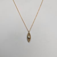 Image 2 of Deco Eye Necklace - 14k + Diamond