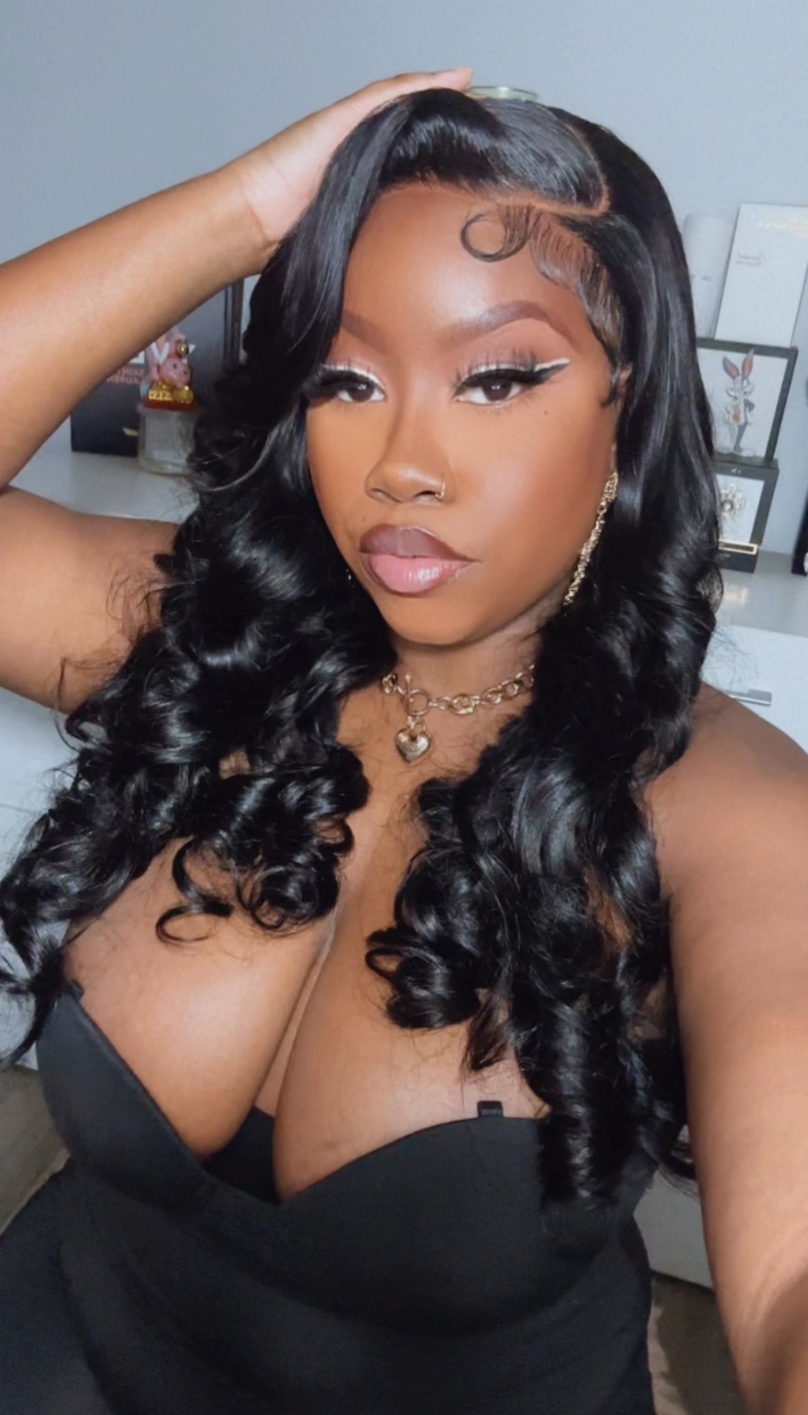 Image of Black Body Wave 5x5 HD Lace Closure Wig in 24”