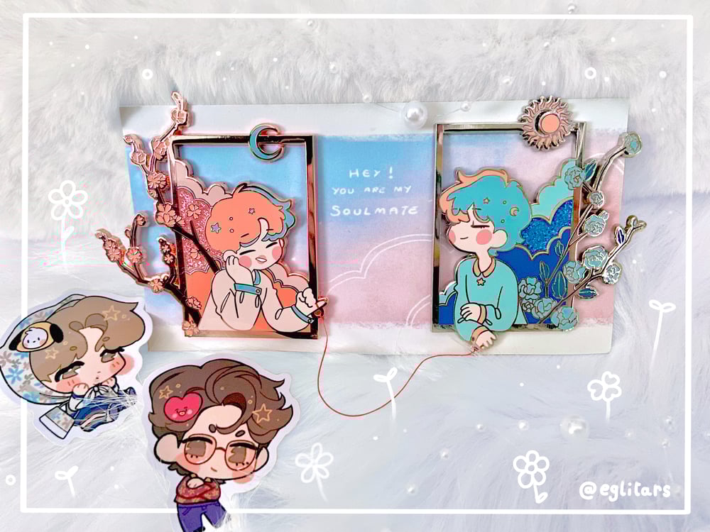Image of π VMIN soulmate enamel pins π