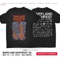 Maryland Deathfest XX (2025) Black T-shirt Design #1 (Color Print) (pre-order)