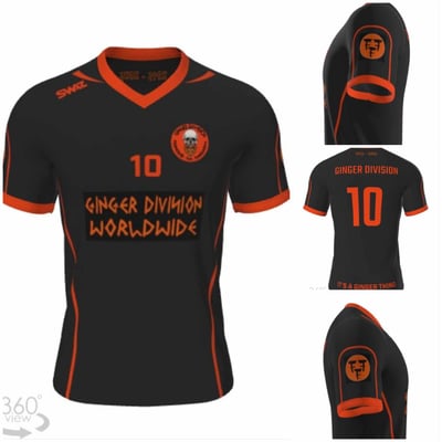 Image of Pre-Order - Ginger Division 10 Year Anniversary Limited Edition Football Shirt. 