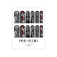 Image 2 of SANTA MUERTE MONOCHROME NAIL DECALS 