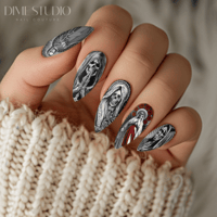Image 1 of SANTA MUERTE MONOCHROME NAIL DECALS 