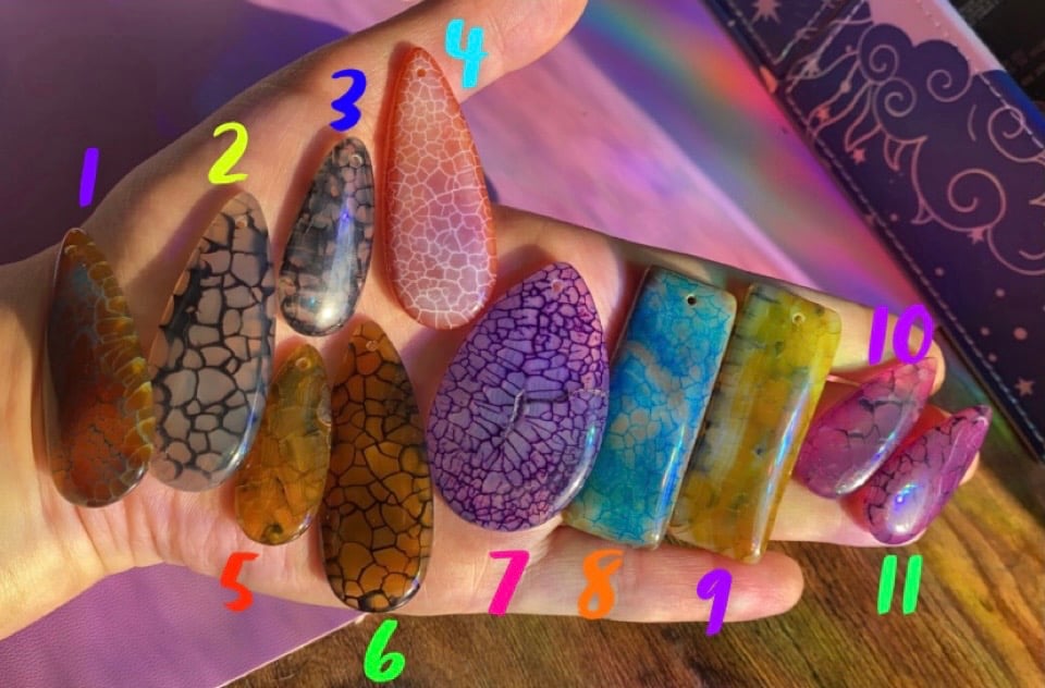 dragon vein/fire agate CUSTOM pendants *read description