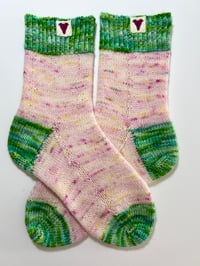 Image 1 of Green/Pink Socks