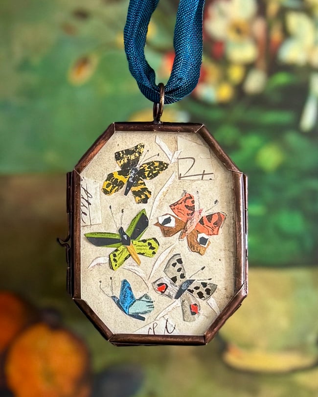 Butterfly waltz ~ giclée print in locket, sm.