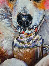 Image 2 of Pumpkin spice sip! Corgi original painting 