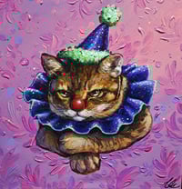 Clown kitty original painting 