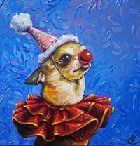 Chihuahua clown original painting 