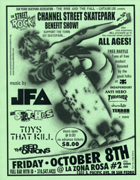 Image 1 of CHANNEL ST. SKATEPARK BENEFIT IV @ La Zona Rosa #2, 10/8/04 (2 avbl.) → flyer