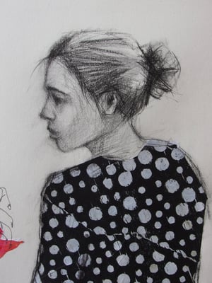Image of Mixed media figurative, 'Figure with Grevillea'