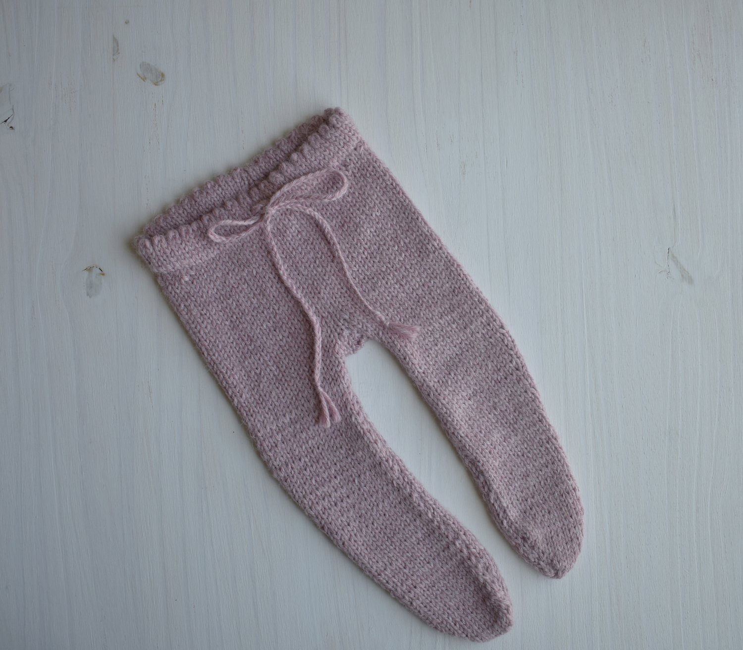 Image of Mauve Newborn Knit Tights