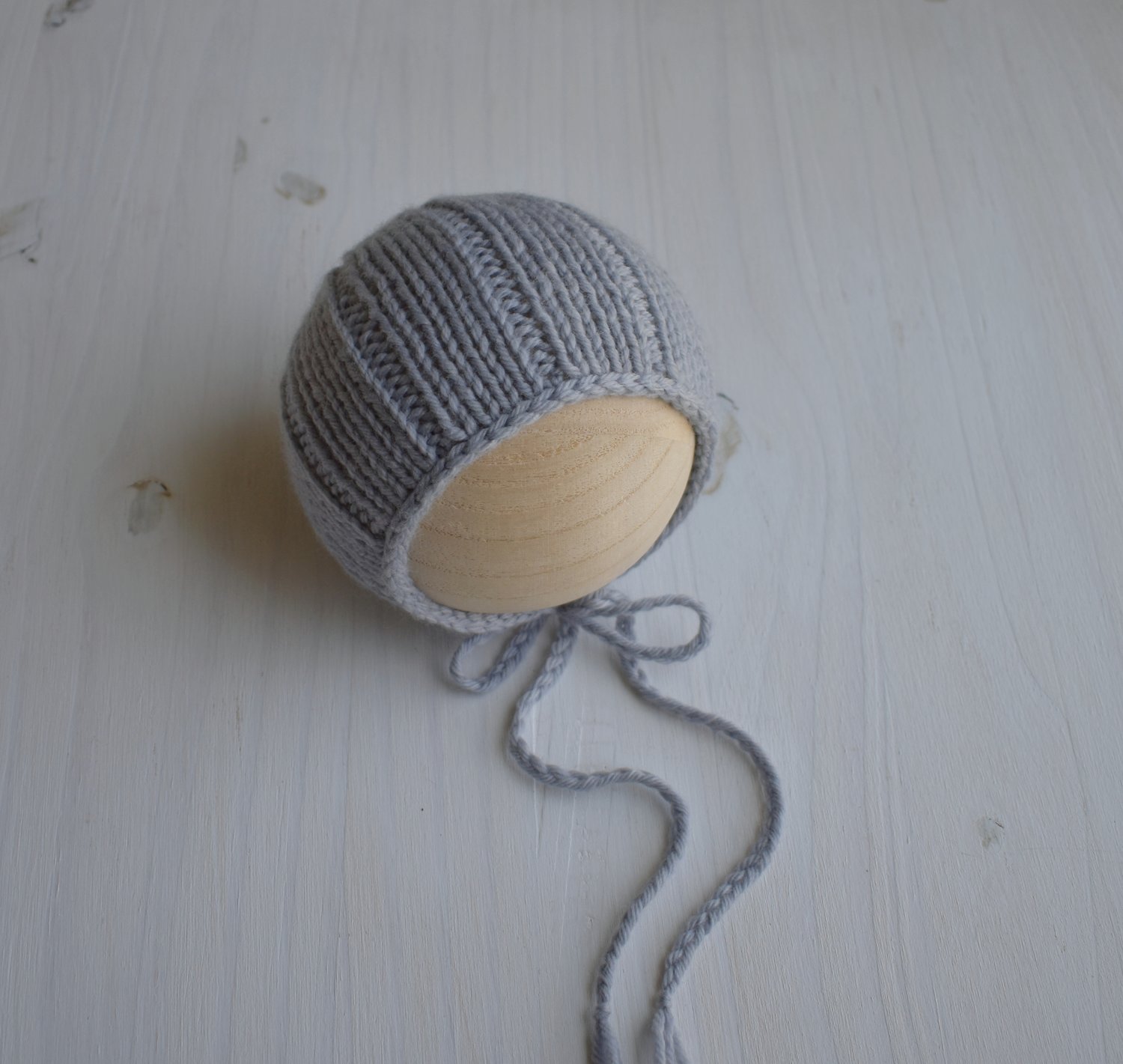 Image of Dusty Blue Ribbed Bonnet