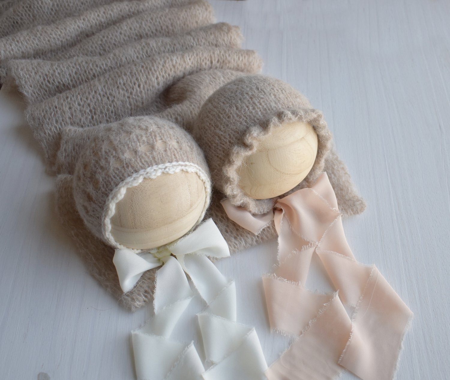 Image of Beige Bonnets & Wrap-sold separately