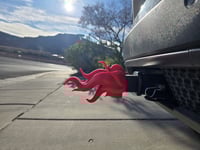 Image 3 of Glow in the Dark Hitch Cover - Red Flames - Glows Orange/Red!