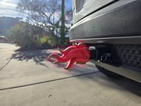 Image 1 of Glow in the Dark Hitch Cover - Red Flames - Glows Orange/Red!