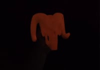 Image 4 of Glow in the Dark Hitch Cover - Red Dodge Ram Skull - Glows Red/Orange!