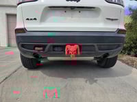 Image 1 of Glow in the Dark Hitch Cover - Red Dodge Ram Skull - Glows Red/Orange!