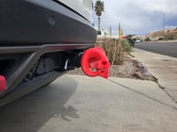 Image 3 of Glow in the Dark Hitch Cover - Red Dodge Ram Skull - Glows Red/Orange!