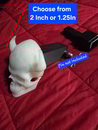 Image 4 of Glow in the Dark Hitch Cover - White Skull Glows Blue!